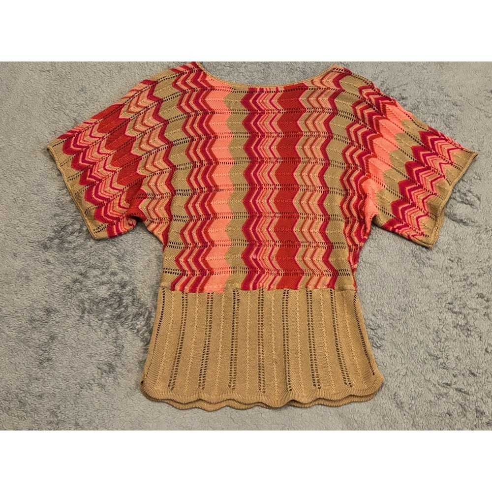 Two One Two New York Tunic Sweater Women's Large Multicolor Knit Half Sleeve